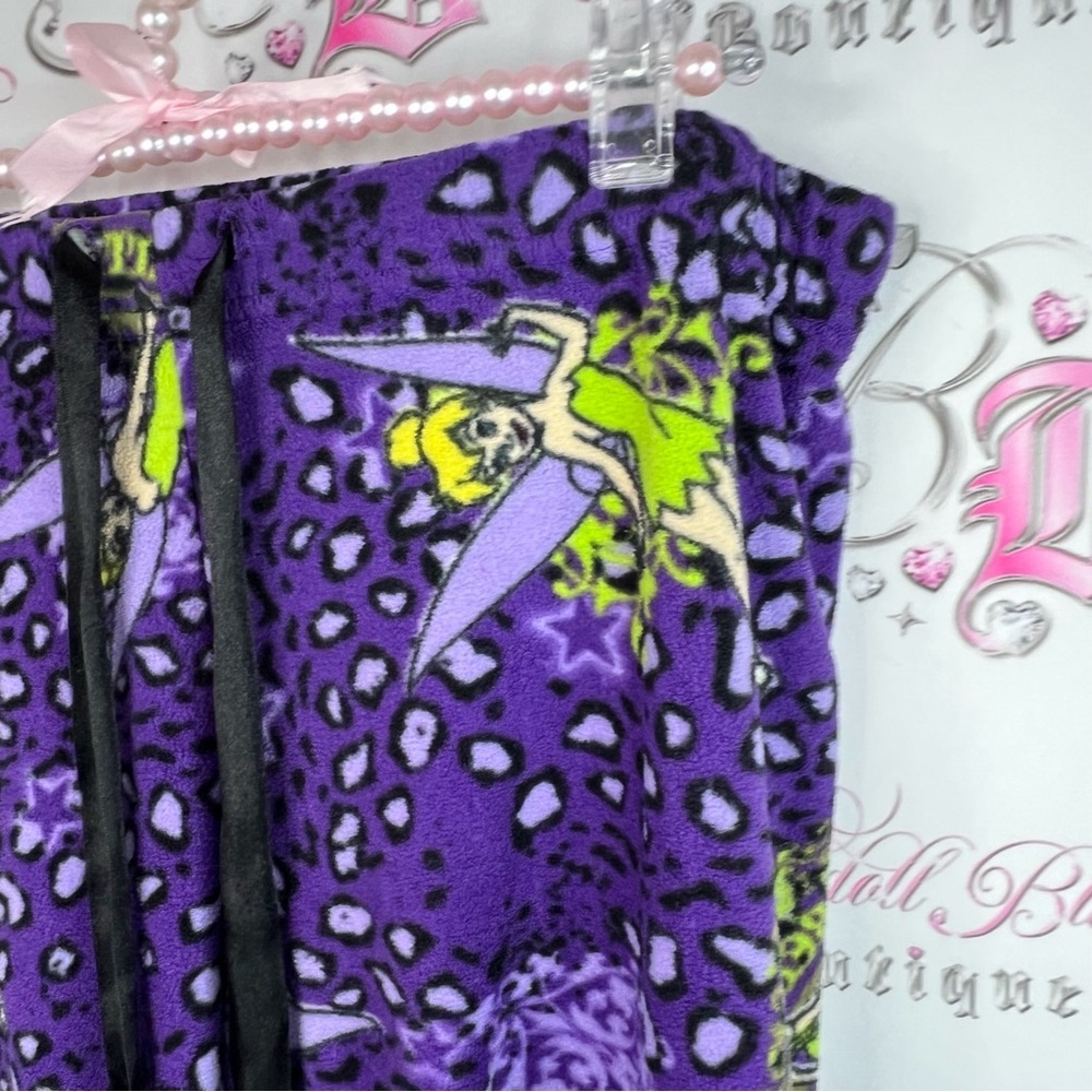 Disney pants tinkerbell fleece cheetah stars purple and Green Patterned Pants - Picture 6 of 13